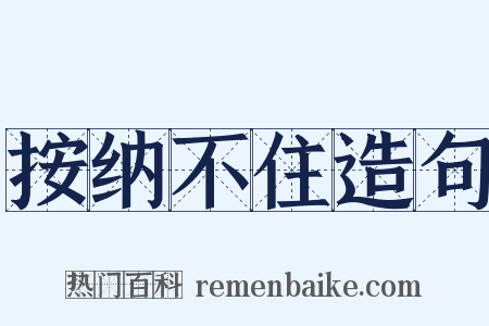 按纳不住造句是什么意思的图片